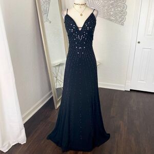 Masquerade Ethereal 90s Glam Goth Starburst Open Back Corset Formal Prom Dress L